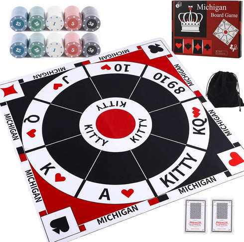 HOROW 23.6 Inches Tripoley Game Tripoli Board Game Anti-Slip Mat,Combination of Michigan