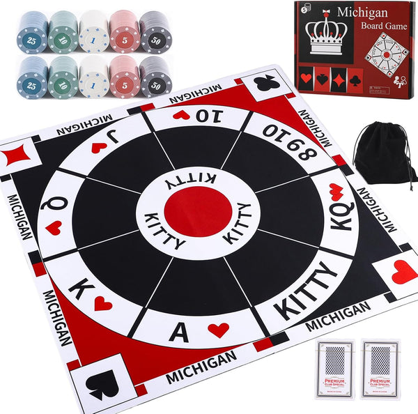 HOROW 23.6 Inches Tripoley Game Tripoli Board Game Anti-Slip Mat,Combination of Michigan