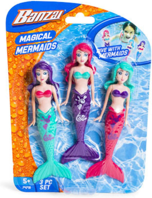Fun Stuff Banzai Spring and Summer 3 Piece Magical Mermaid Dolls - Assorted Colors