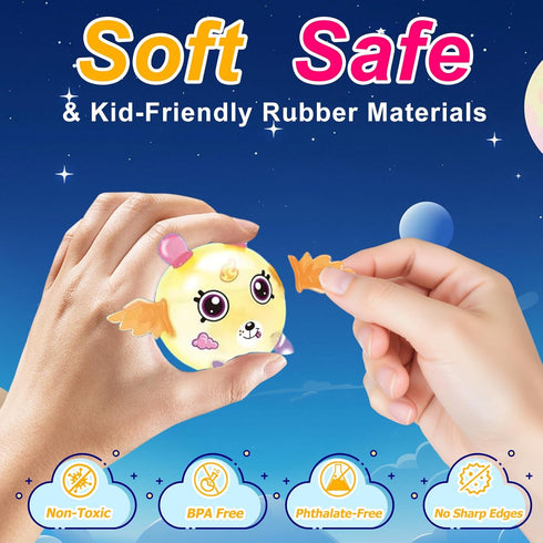 Ages3+ Magical Toy DIY Rocket Balloon Craft Kit for Kids, Creative Sticker Maker Activity with Air Pump, Build Your Own