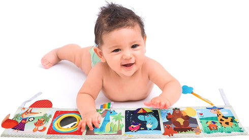 Tummy 0-3-6-12 bebe mondo High Contrast Baby Toys for Newborn, Black and White Time Mirror Toy Baby Books for Babies