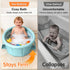 chumoasis 12M-6Y Baby Bathtub with Inflatable Top Edge, Extra Stable Infant Bath Tub, Collapsible & Portable for Baby