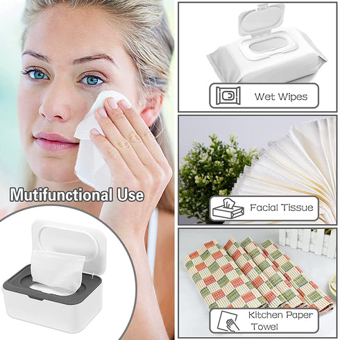 3 Pack NOVWANG Baby Wipes Dispenser Wipes Holder with Lids, Keeps Wipes Fresh, Refillable Wipes Container with Sealing