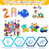 Large Magnetic Tiles Set - 4 Piece Square Shape Building Blocks for STEM Learning & Fun Kit
