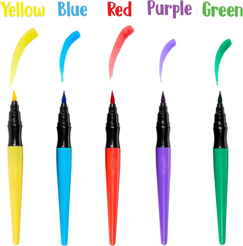 Crayola Washable No Drip Paint Brush Pens, Paint Set for Kids, 5 Count