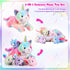 5 Set 16 Inch Mommy 4 Set Pieces Caticorn Plush Toy Cat Unicorn Stuffed Animal with Cute Plush Baby Kittens Pastel