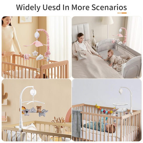 FEISIKE Crib Mobile Motor, Baby Music Box Spinner with 3 Modes, 35 Lullabies, Portable Sound Machine, Auto-Off 30