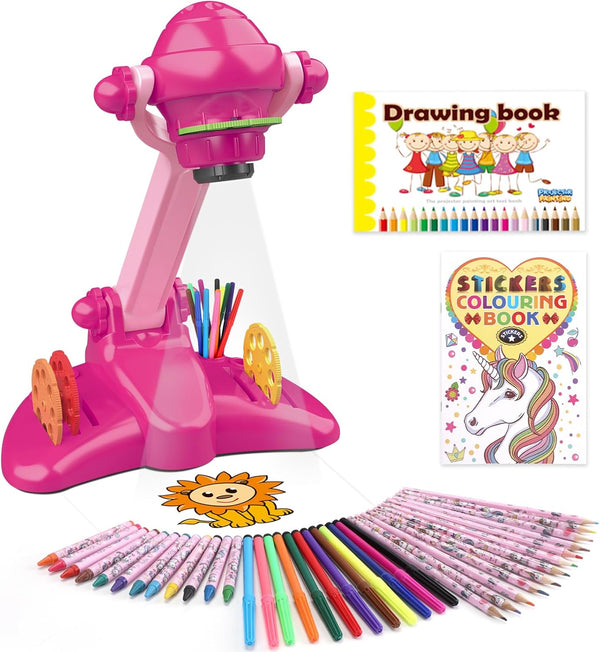 Sumsoltic Drawing Projector for Kids, Art and Craft Kit,Including Colored Pencils, Crayons,