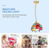 3.93X1.25X1.25 Inch Uonlytech Mini Adornment Dollhouse Ceiling Light Battery Operated Miniature Hanging Led Lamp