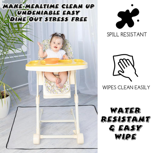 3 47''x47'' Wenqik Pcs Waterproof Washable Baby Splat Mat for Under High Chair Mat Clear Plastic Floor Protector Splash