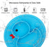 Baby Divided Plate Silicone - Portable Non Slip Feeding Plate with Suction Cup for Kids, BPA Free (Duck-Blue)