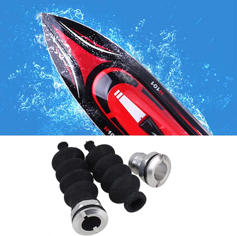 Heyiarbeit 42mm RC Boat Waterproof Push Rod Rubber Seal Bellow with Aluminum Mount, 2pcs