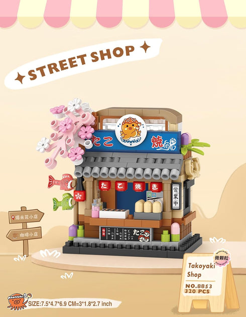 MEIEST 3 Set,Simulation Mini City Shop Street View Building Blocks Model Architecture Collection Particle Construction