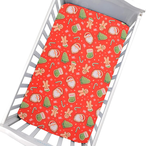 Cloele Christmas Crib Sheet Biscuit Fitted Sheet for Boys Girls - 1