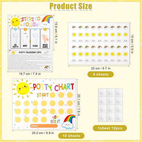 BOXOB Potty Training Chart with Reward Stickers, Potty Sticker Chart Cute Toilet Sticker Reward Chart for Toddlers Boys