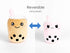 Original Boba Tea Reversible Plush, Happy to Mad Boba