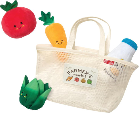 Melissa & Doug Multi-Sensory Market Basket Fill & Spill Infant Toy - Pretend Play Grocery Toys for Infants and Toddlers