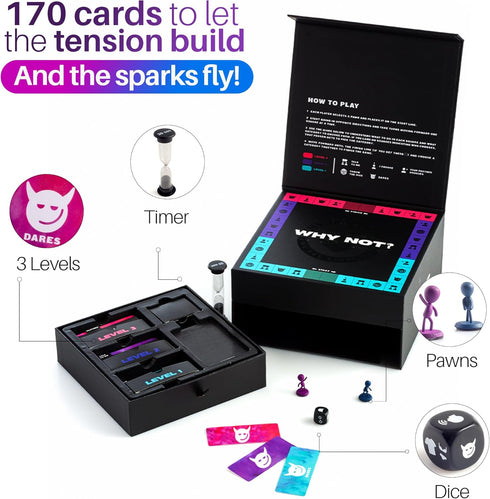 170 2 Why Don't We - Why Not? Fun and Romantic Board Game for Couples - Cards with Conversations Dares and More