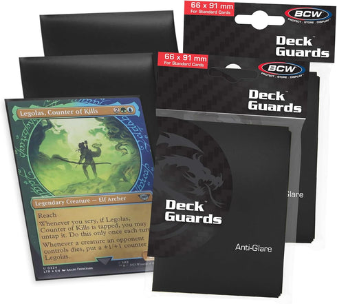 BCW Deck Guard Double Matte Black Card Sleeves, 100 Ct - Acid-Free, Archival-Safe, Durable