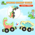 11 Magnetic Wooden Dinosaur Train Set, Montessori Educational Toys for Toddlers, Birthday Gifts for Kids