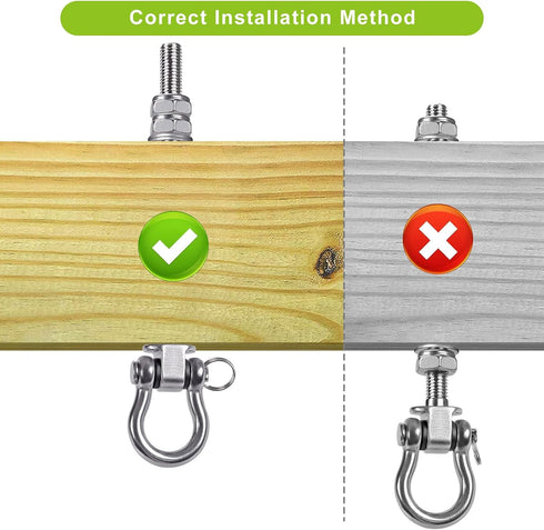 BeneLabel Heavy Duty Swing Hangers with Bearings, Set of 2 Stainless Steel Hardware for Hanging Hammocks, 1500LB