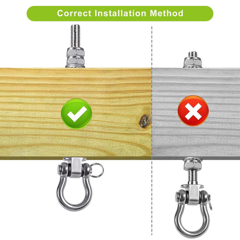 BeneLabel 6Pcs Heavy Duty Stainless Steel Swing Hooks, Permanent Antirust Wood Beam & I-Beam Hanger for Yoga Hammock