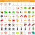 150Pcs Playset, 2Pack Kitchen Toddlers Pretend Cooking Cookware Accessories, Food, Picnic Blanket, Fruits, Veges
