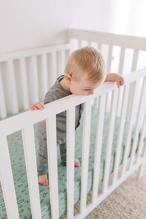 Soft Knit Crib Sheet/Toddler Sheet in Poe by Copper Pearl