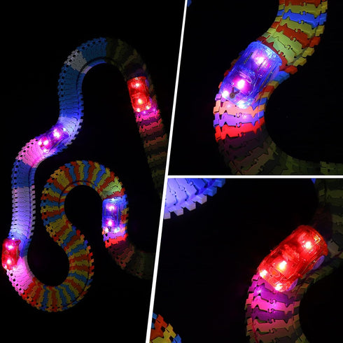 Tracks Cars Replacement Only, Toy Cars for Tracks Glow in The Dark, Magic Car Accessories with 5 Flashing LED Lights,