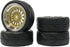 4PCS 64mm RC On Road Rubber Tires and Plastic Plating Wheel Rims Set for 1/10 RC Touring Racing Drift Car