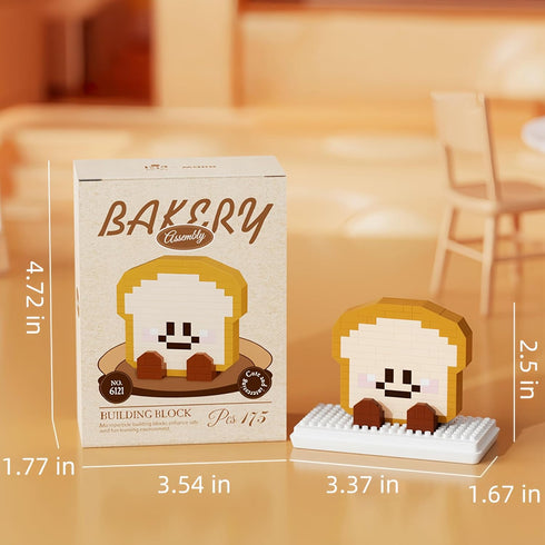 Sets Bread,176 QMEAKMONY Mini Building Blocks Bread Cute Micro Mini Bread Building Bricks for Adults Micro Nano Bricks