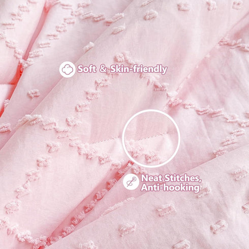 Set 3 Set Wowelife Boho Mini Crib Bedding for Girls, Piece Tufted Jacquard Ruffle Fringe Baby Girl Crib Bedding