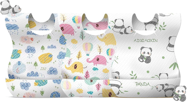 30/60Pcs Individually Packaged Baby Disposable Bibs, Soft, Leak Proof, Suitable for Traveling