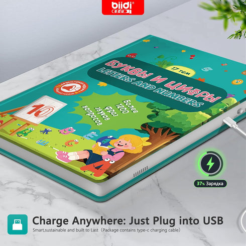 2-6 Kid,1200+ Sounds,17 English and Russian Bilingual Interactive Sound Book,Talking Book for Toddler Year Old Boys