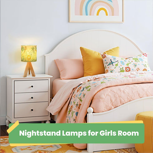 JCFANGALLERY Cute Kids Bedside Desk Table Lamp Watercolor Jungle Animal Forest Lion Monkey Giraffe Zebra Lion Cub