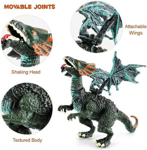 Liberty Imports 12 Pack Deluxe 3D Action Figures Realistic Figurine Puzzles in Jurassic Hatching Eggs - Ideal Kids Toy Party Favors Bulk Supplies (Dragons)
