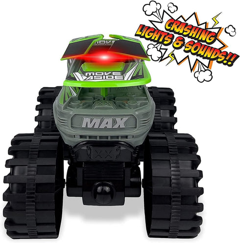 Exploding Monster Truck Toy - Crash Sounds and Lights, Smash It Up Again and Again, for Boys Age 3 and Up