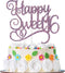 Happy Sweet 16 Cake Topper - Sweet 16 Birthday Decorations for Girls/Boys in Purple Glitter