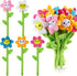 ZJoey 10 Pcs Plush Sunflower Flower Stuffed Bendable Stems Plush Bouquet Toy Soft