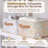 8"x5.2"x10" 2 Pack, Fabric Storage Bins Cute for Nursery - Collapsible Pink & Flower Kids Baskets with Handles Hamper