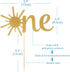 Cake Topper for Baby 1st Birthday - Gold Glitter Sunshine ONE Anniversary Shower Topper for Party Cake Decorating