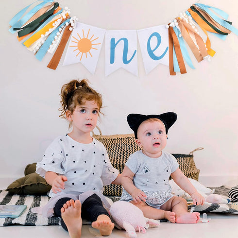 1st High Chair Banner Happy Birthday Banner Boy, First Birthday Sun Highchair Banners Decorations, You Are My Sunshine