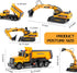 LerBao 2 Pack 3 4 5 6 7 8 Large Construction Engineering Truck Toys,Moveable Claw Excavator & Lifting Back Dump Truck