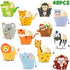 48 Pcs Jungle Safari Animal Cupcake Wrappers, Wild Party Cake Decorations for Baby Shower Birthday Themed Supplies