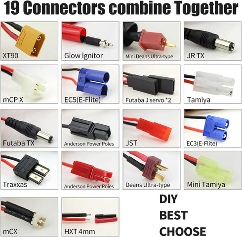 RC Convert Cable 19 in 1 Charger Splitter - Lipo Battery Adapter Octopus for Quadcopter Car