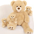 MorisMos 28 in Big Teddy Bear Stuffed Animal Mommy with 3 Baby Bears, 4 Packs Classic Brown Plush Toy Set