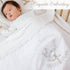 100% 39.4 39.4 Baptism Knit Baby Blanket with Minky Dot Lining, Cotton Christening Blanket x in, Embroidered Cross