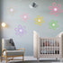 Dimeho 6pcs 3 Boho Nursery Decor Daisy Flower Woven Macrame Wall Hanging Size Daisy Flower Wall Decor Bohemian Nursery