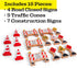 16 -Community Pc Wooden Construction Signs and Traffic Cones - Construction Site Road Signs Helpers Educational