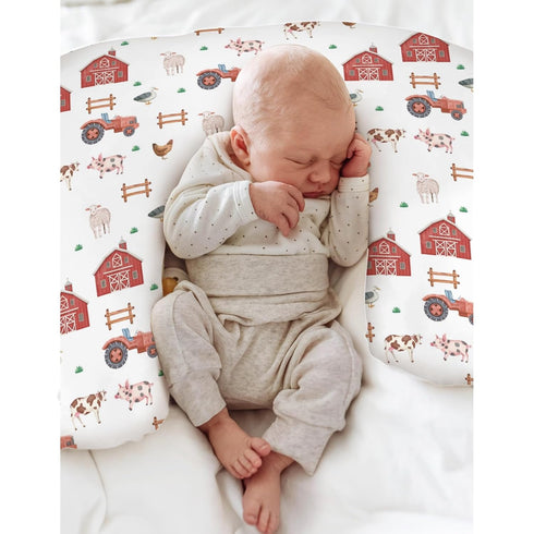 Farm Animals Life Baby Nursing Pillow Covers for Boy Girl Tractor Barn Pig Cow Lamb Hen Duck Soft Nursing Slipcovers